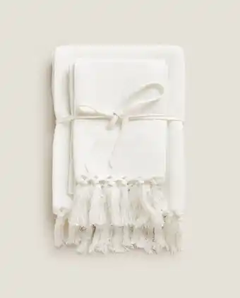 ZARA HOME Towel with fringed trim (pack of 2) offer