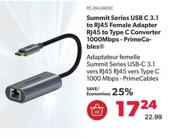 Shopper+ Summit series usb c 3.1 to rj45 female adapter rj45 to type c converter 1000mbps - primecables offer