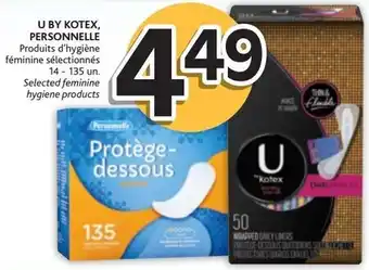 Brunet U By Kotex, Personnelle Selected Feminine Hygiene Products offer