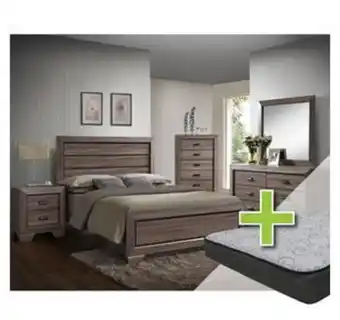 Aaron's 6 - piece farrow queen bedroom set w/ woodhaven 8" tight top mattress, foundation & protectors offer