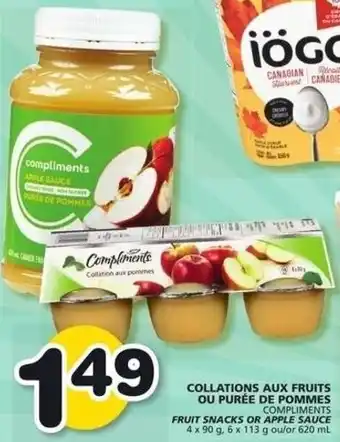 IGA Collations Aux Fruits Ou Puré De Pommes 620ml offer