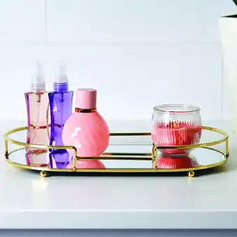 Giant Tiger Homestyles oval mirror tray, 12.6-in., gold offer