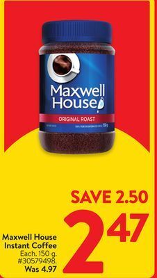Walmart Maxwell house instant coffee offer