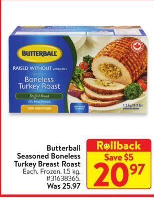 Walmart Butterball seasoned boneless turkey breast roast offer