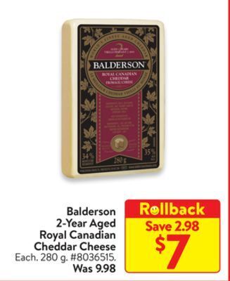 Walmart Balderson 2-year aged royal canadian cheddar cheese offer
