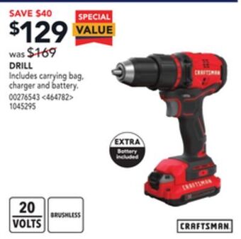 Lowe's Craftsman drill offer