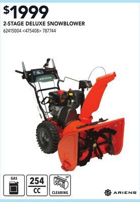 Lowe's Ariens 2-stage deluxe snowblower offer