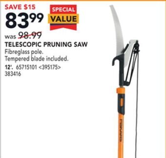 Lowe's Fiskars telescopic pruning saw 12" offer