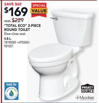 Lowe's Project source "total eco" 2-piece round toilet offer