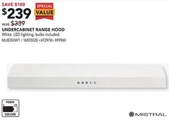 Lowe's Mistral undercabinet range hood offer