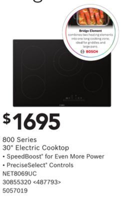 Lowe's Bosch 800 series 30" electric cooktop offer