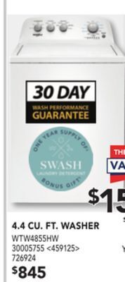 Lowe's Whirlpool 4.4 cu. ft. washer offer