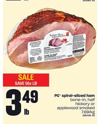 Loblaws Pc® spiral-sliced ham offer