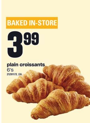 Loblaws Plain croissants, 6's offer