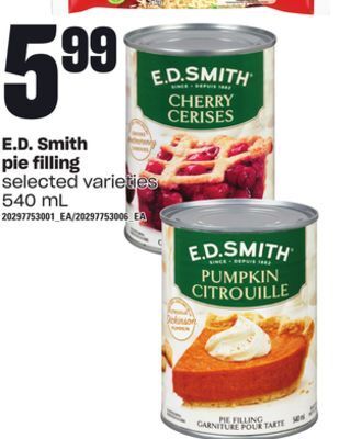 Loblaws E.d. smith pie filling, 540 ml offer