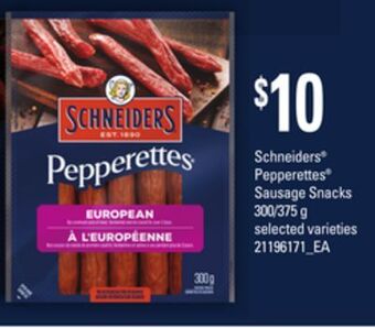 Independent Grocer Schneiders® pepperettes® sausage snacks, 300/375 g offer