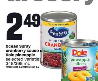 Independent Grocer Ocean spray cranberry sauce or dole pineapple, 348/398 ml offer
