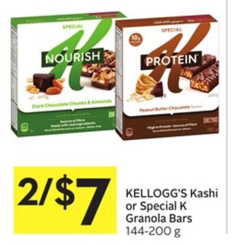 Foodland Kellogg's kashi or special k granola bars offer