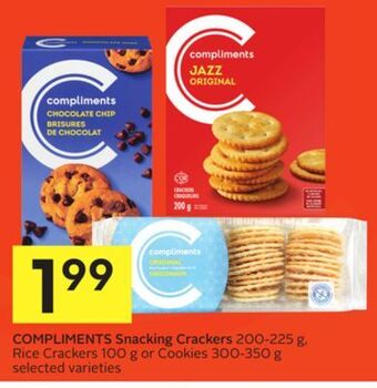 Foodland Compliments snacking crackers 200-225 g, rice crackers 100 g or cookies 300-350 g selected varieties offer