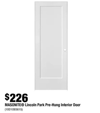 Home Depot Masonite lincoln park pre-hung interior door offer