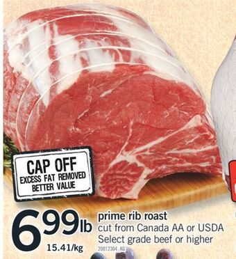 Fortinos Prime rib roast offer