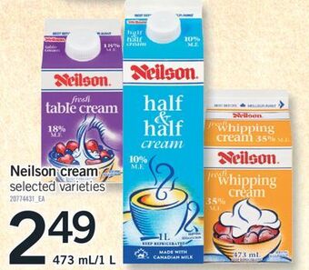 Fortinos Neilson cream, 473 ml/1 l offer