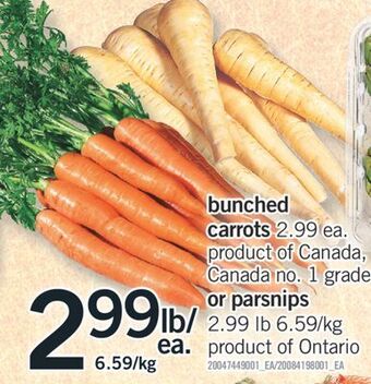 Fortinos Bunched carrots or parsnips offer