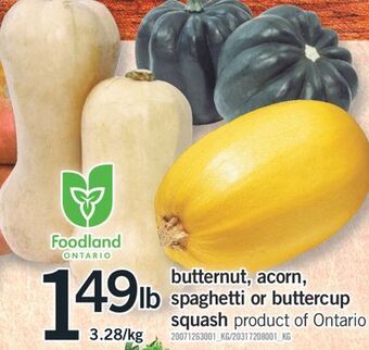 Fortinos Butternut, acorn, spaghetti or buttercup squash offer
