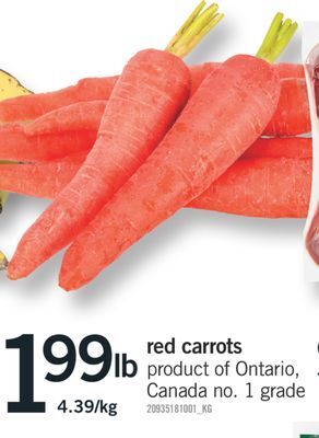 Fortinos Red carrots offer