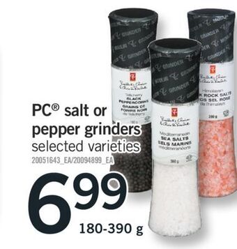 Fortinos Pc® salt or pepper grinders, 180-390 g offer