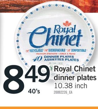 Fortinos Royal chinet dinner plates, 10.38 inch, 40's offer
