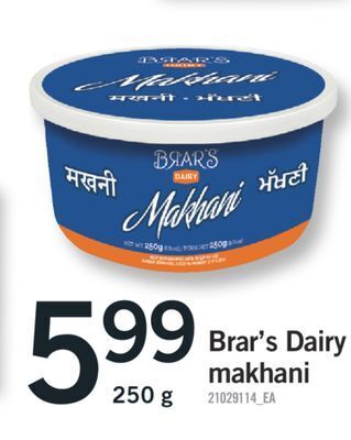 Fortinos Brar's dairy makhani, 250 g offer