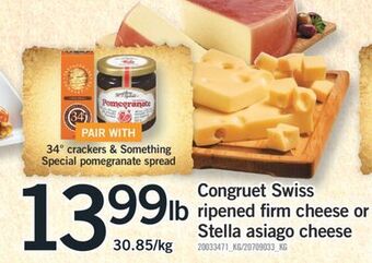 Fortinos Congruet swiss ripened firm cheese or stella asiago cheese offer