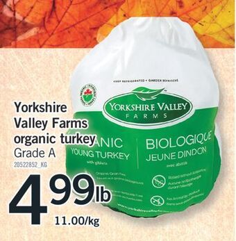 Fortinos Yorkshire valley farms organic turkey offer