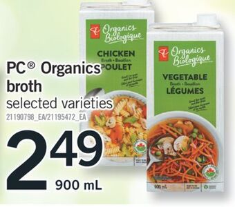 Fortinos Pc® organics broth, 900 ml offer