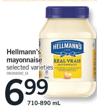 Fortinos Hellmann's mayonnaise, 710-890 ml offer