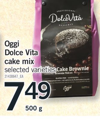 Fortinos Oggi dolce vita cake mix, 500 g offer