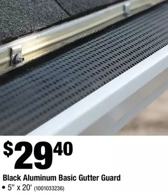 Home Depot Black aluminum basic gutter guard offer