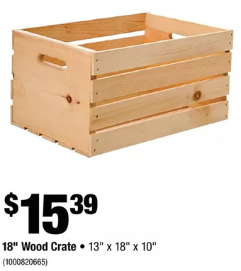 Home Depot 18" wood crate offer
