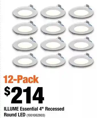 Home Depot Illume essential 4" recessed round led offer