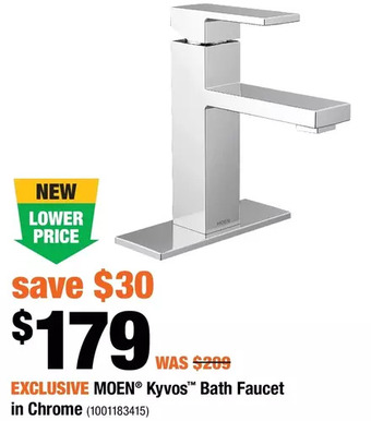 Home Depot Moen kyvos bath faucet in chrome offer