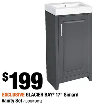 Home Depot Glacier bay 17" simard vanity set offer