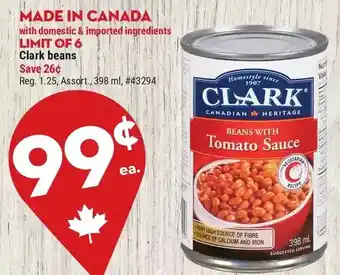 Giant Tiger Clark beans offer