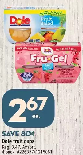 Giant Tiger Dole fruit cups offer