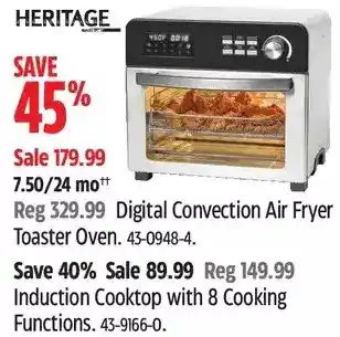 Canadian Tire Heritage digital convection air fryer toaster oven | induction cooktop with 8 cooking functions offer
