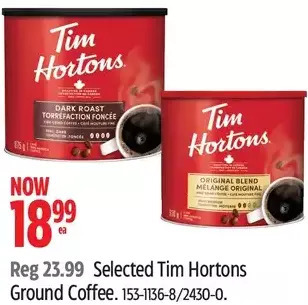 Canadian Tire Tim hortons ground coffee offer