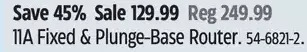 Canadian Tire 11a fixed & plunge-base router offer