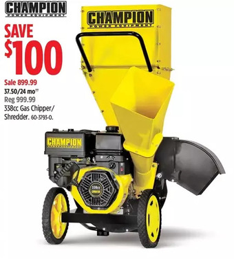 Canadian Tire Champion 338cc gas chipper/shredder offer