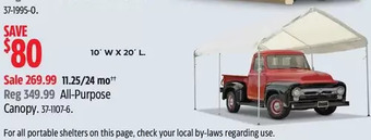 Canadian Tire All-purpose canopy offer