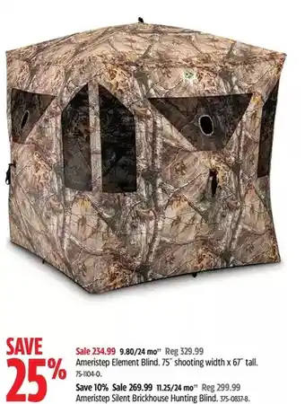 Canadian Tire Ameristep element blind | ameristep silent brickhouse hunting blind offer